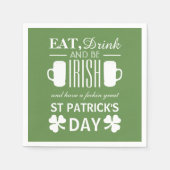 Kleeblatt und Bier Irish St Patrick's Day Serviette (Vorderseite)