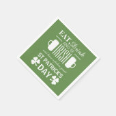 Kleeblatt und Bier Irish St Patrick's Day Serviette (Ecke)