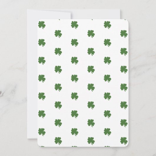 Kleeblatt und Gold-Hufeisen-Brautparty Einladung (Rückseite)