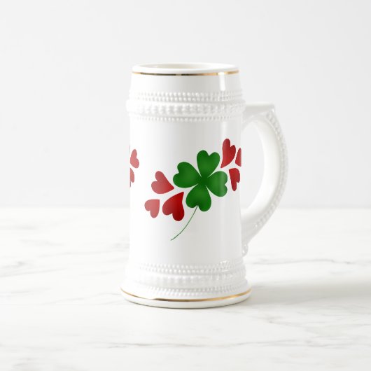 Kleeblatt und Herz Bierglas (VorderseiteRechts)