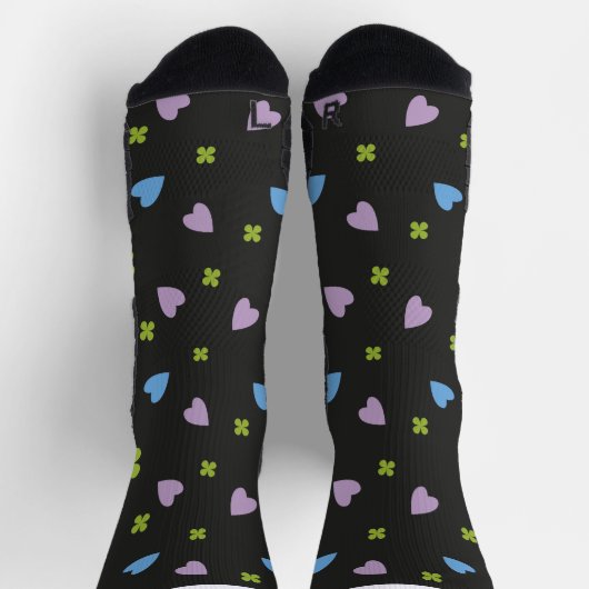 Kleeblatt- und Herz-Muster Socken (Oben)