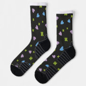 Kleeblatt- und Herz-Muster Socken (Links)
