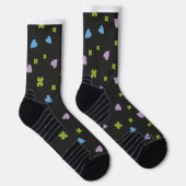 Kleeblatt- und Herz-Muster Socken (Rechts)