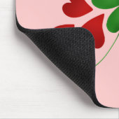 Kleeblatt und Herz rosa Mousepad (Ecke)