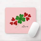 Kleeblatt und Herz rosa Mousepad (Mit Mouse)