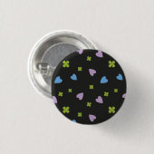Kleeblatt- und Herzmuster Button (Vorne & Hinten)