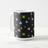 Kleeblatt- und Herzmuster Kaffeetasse (Vorderseite Links)