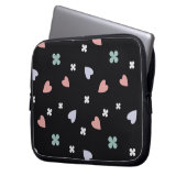 Kleeblatt- und Herzmuster Laptopschutzhülle (Vorderseite Links)