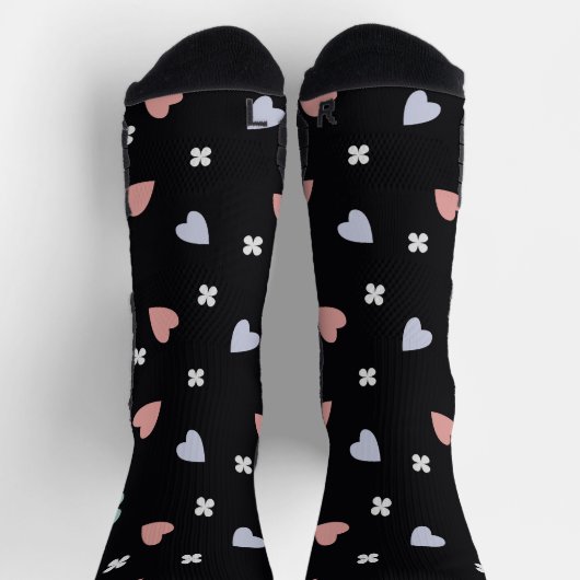 Kleeblatt- und Herzmuster Socken (Oben)