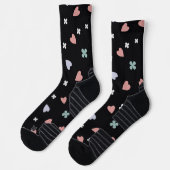 Kleeblatt- und Herzmuster Socken (Links)
