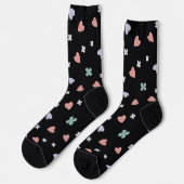 Kleeblatt- und Herzmuster Socken (Linkes Detail)