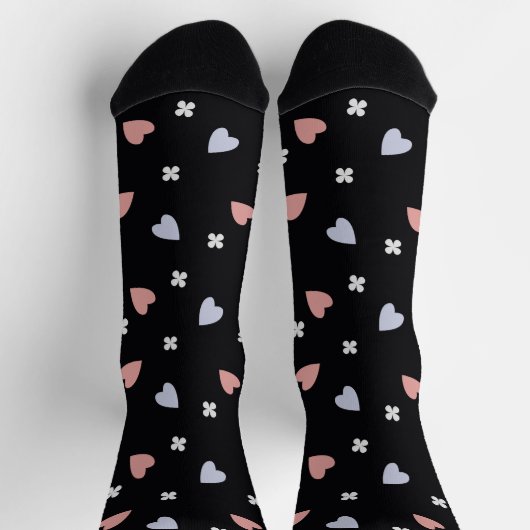 Kleeblatt- und Herzmuster Socken (Oben)