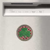 Kleeblatt und keltische Knochen Magnet Rot (In Situ (Geschirrspüler))