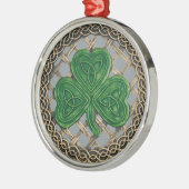 Kleeblatt und keltische Knochen Ornament Grau (Links)