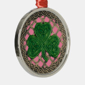 Kleeblatt und keltische Knochen Ornament Pink (Rechts)