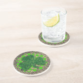 Kleeblatt und keltische Knochen Untersetzer grün (Seite)