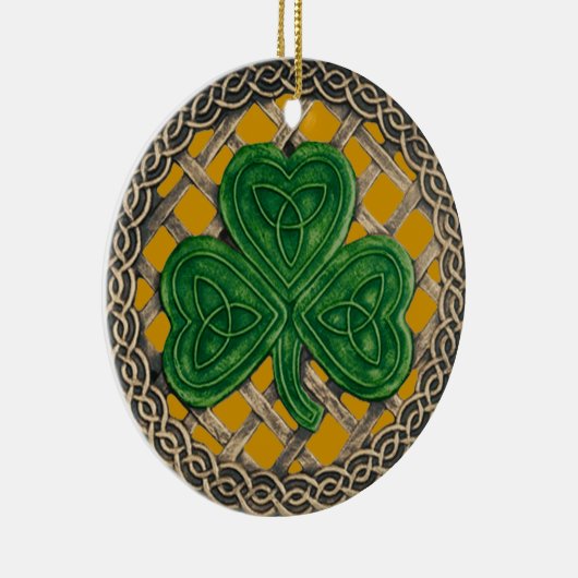 Kleeblatt und keltische Knospen Ornament Gold (Rechts)