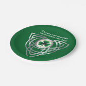 Kleeblatt und keltischer Knoten Pappteller (Schrägansicht)