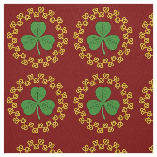 Kleeblatt und Knüpfarbeit in Rot Stoff (Muster)