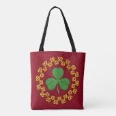 Kleeblatt und Knüpfarbeit in Rot Tasche (Rückseite)