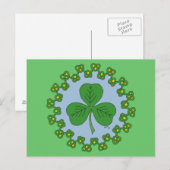 Kleeblatt und Knüpfarbeit Postkarte (Vorne/Hinten)