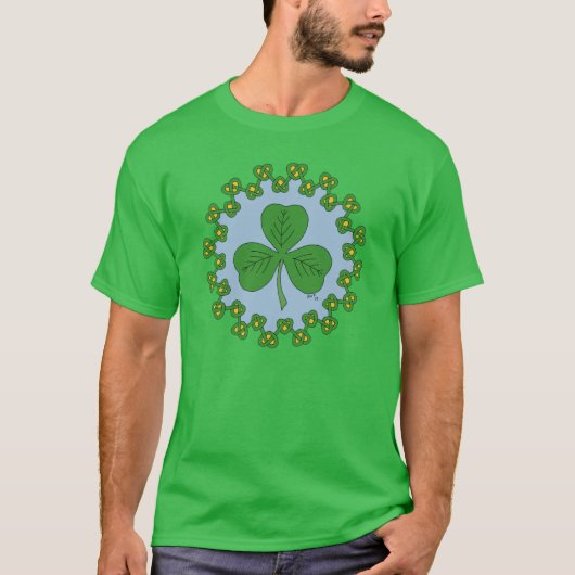 Kleeblatt und Knüpfarbeit T-Shirt (Vorderseite)
