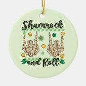 Kleeblatt- und Roll-Skelett Keramik Ornament (Vorne)