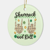 Kleeblatt- und Roll-Skelett Keramik Ornament (Links)