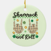 Kleeblatt- und Roll-Skelett Keramik Ornament (Hinten)