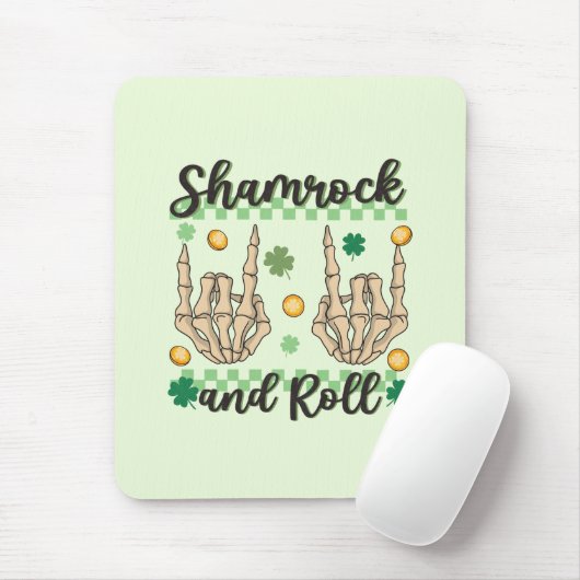 Kleeblatt- und Roll-Skelett Mousepad (Mit Mouse)