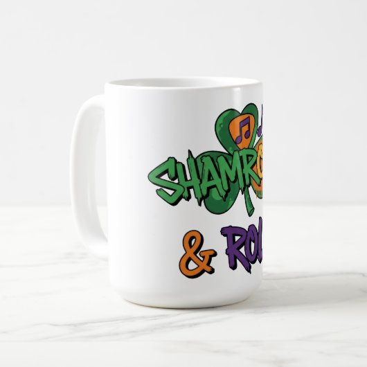 Kleeblatt und Roll St. Patrick's Day Kaffeetasse (Vorderseite Links)