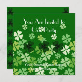 Kleeblatt und vier Leaf-Wolken Einladung (Vorne/Hinten)