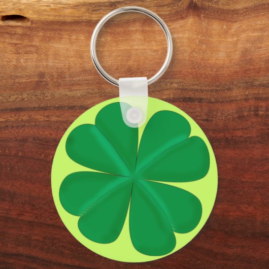 Kleeblatt vierblät trig Glücksbringer Schlüsselanhänger (Vorderseite)