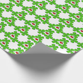 Kleeblatt, vierblättrige Kleeblatten und Herz-Gesc Geschenkpapier (Ecke)