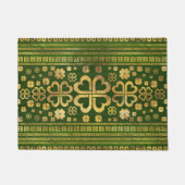 Kleeblatt Vierblättriger Grüner Wald und Gold Fußmatte (Vorderseite)