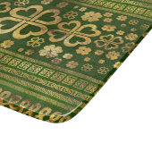 Kleeblatt Vierblättriger Grüner Wald und Gold Schneidebrett (Ecke)