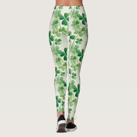 Kleeblatt Vierblättriges Kleeblatt St. Patrick's D Leggings (Rückseite)