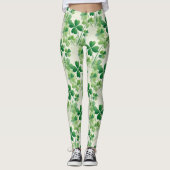 Kleeblatt Vierblättriges Kleeblatt St. Patrick's D Leggings (Vorderseite)