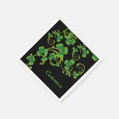 Kleeblatt Vines Green und Black Napkins Serviette (Ecke)