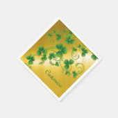 Kleeblatt Vines Green und Gold Napkins Serviette (Ecke)