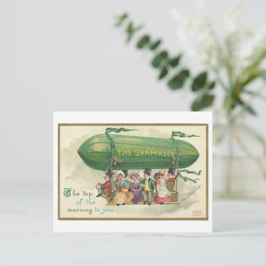 Kleeblatt Vintag St. Patrick's Day Postkarte (Stehend Vorderseite)