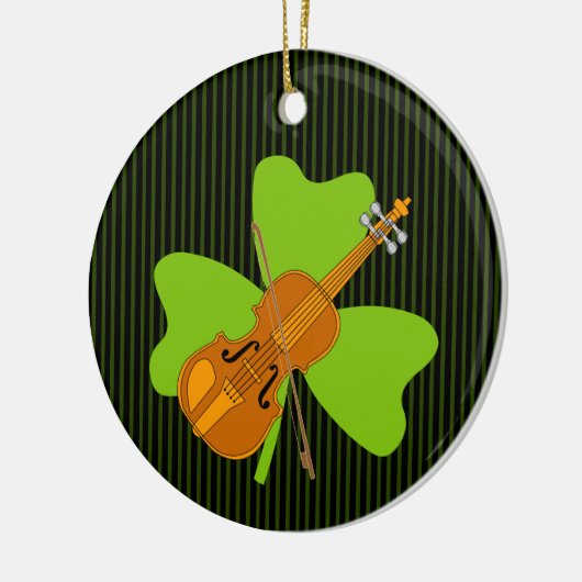 Kleeblatt Violin Keramik Ornament (Links)