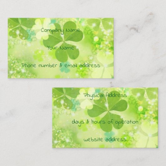 Kleeblatt Visitenkarte (Vorne/Hinten)