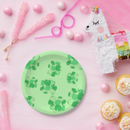 Kleeblatt von Kleeblättern Papier Teller (Party)