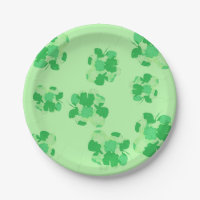 Kleeblatt von Kleeblättern Papier Teller