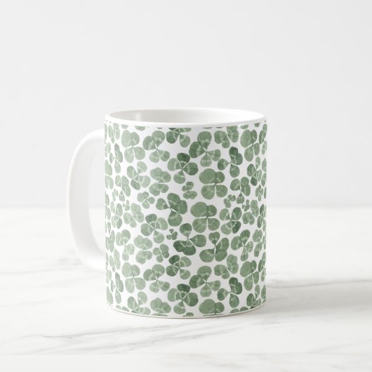 Kleeblatt Wasserfarbe am St. Patrick's Day Kaffeetasse (Vorderseite Links)