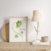 Kleeblatt Wasserfarbe Lucky Poster