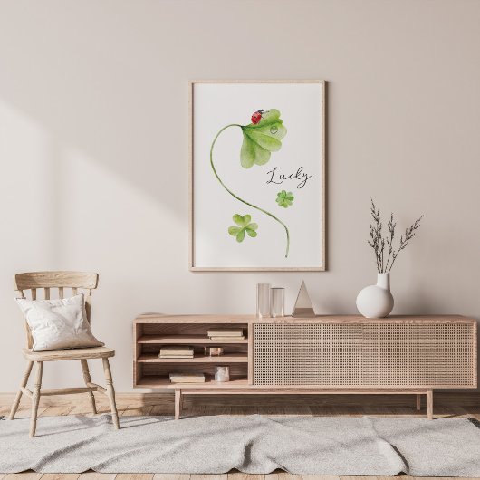 Kleeblatt Wasserfarbe Lucky Poster