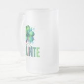 Kleeblatt Wasserfarbe - Sláinte - St Patrick Day Mattglas Bierglas (Vorderseite Links)