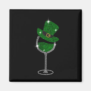 Kleeblatt-Weinglas Trinken St. Patricks Day Irisch Magnet